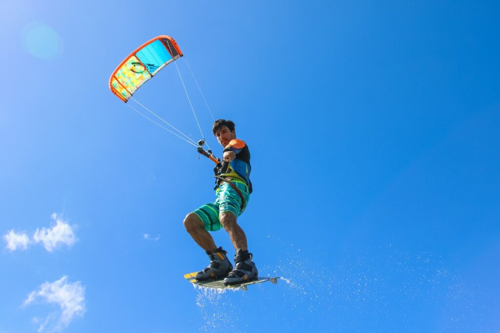 Photo of Pointing Man Kitesurfing